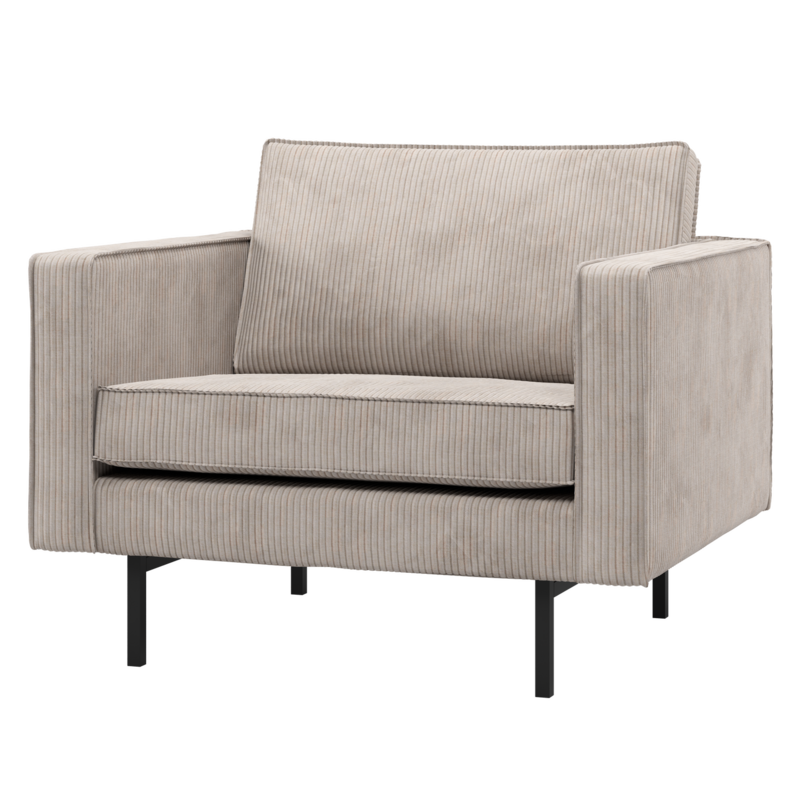 WOOOD-collectie Rodeo Fauteuil Ribstof Ecru