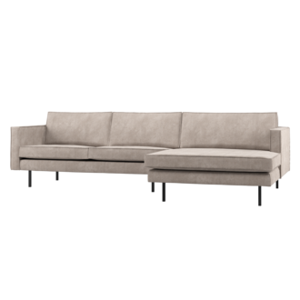 WOOOD Rodeo Chaise Longue Bank Rechts Ribstof Donkerzand
