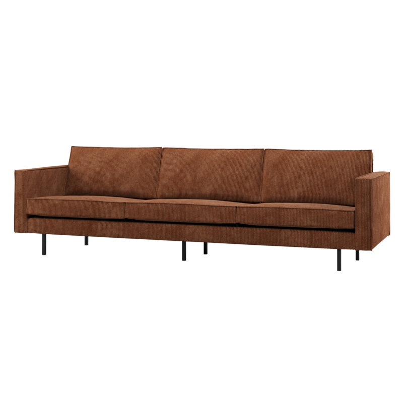WOOOD-collectie Rodeo 3-Zits Bank Ribstof Roestbruin