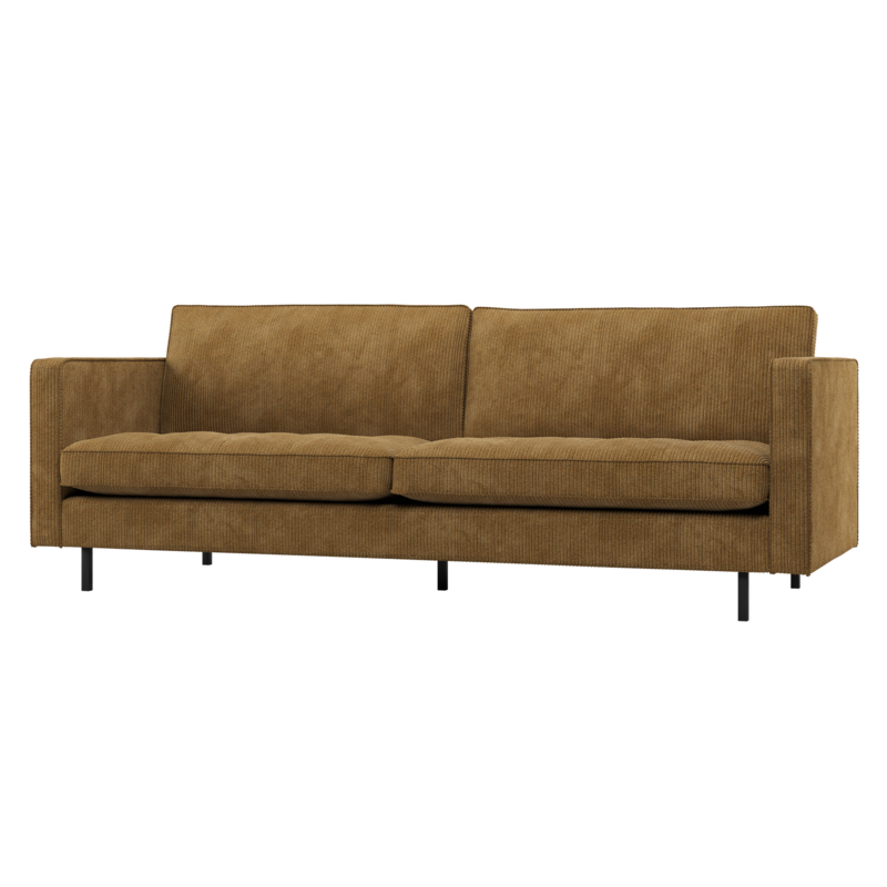 WOOOD-collectie Rodeo Classic 2,5-Zits Bank Ribstof Honinggeel