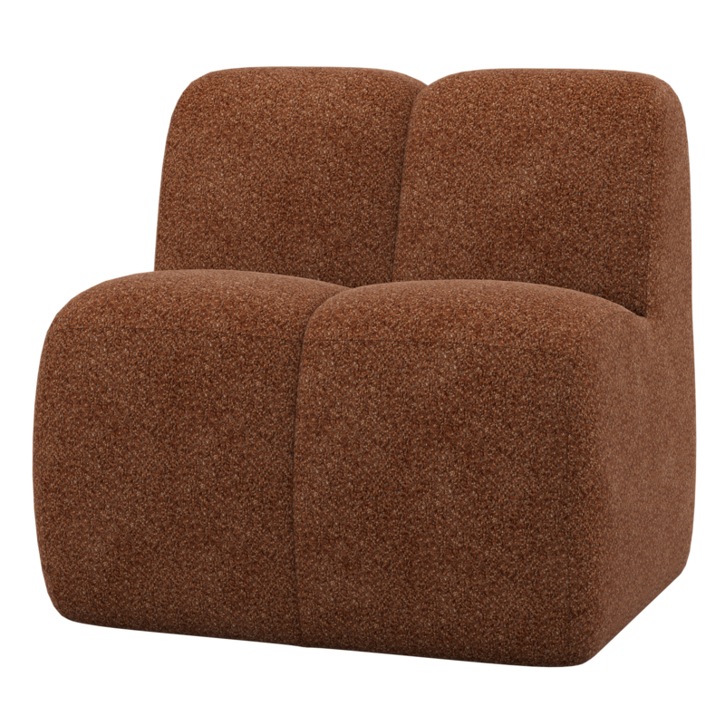 WOOOD-collectie Mojo Eetbankje 84 Cm Met Rugleuning Wollig Roestbruin