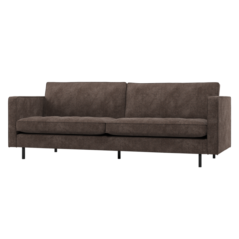 WOOOD-collectie Rodeo Classic 2,5-Zits Bank Ribstof Bruin