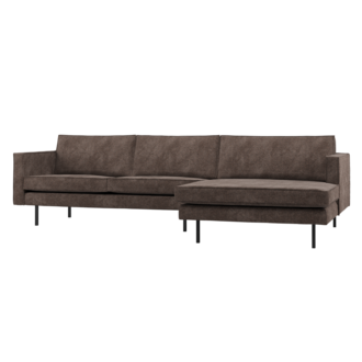 WOOOD Rodeo Chaise Longue Bank Rechts Ribstof Bruin