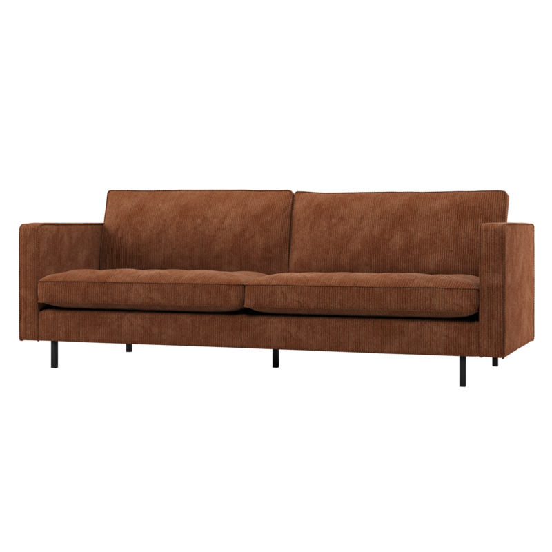 WOOOD-collectie Rodeo Classic 2,5-Zits Bank Ribstof Roestbruin