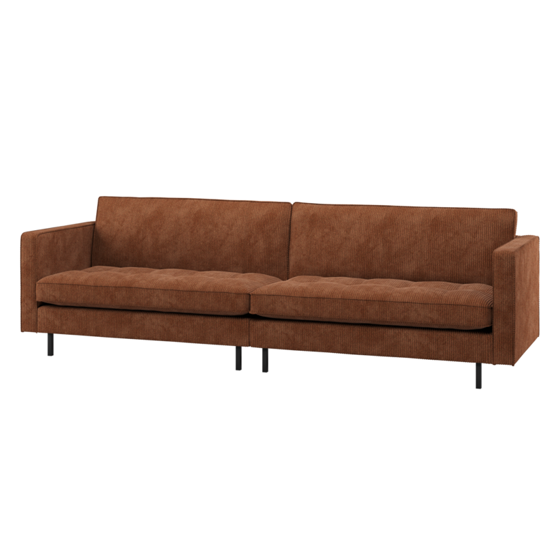WOOOD-collectie Rodeo Classic 3-Zits Bank Ribstof Roestbruin