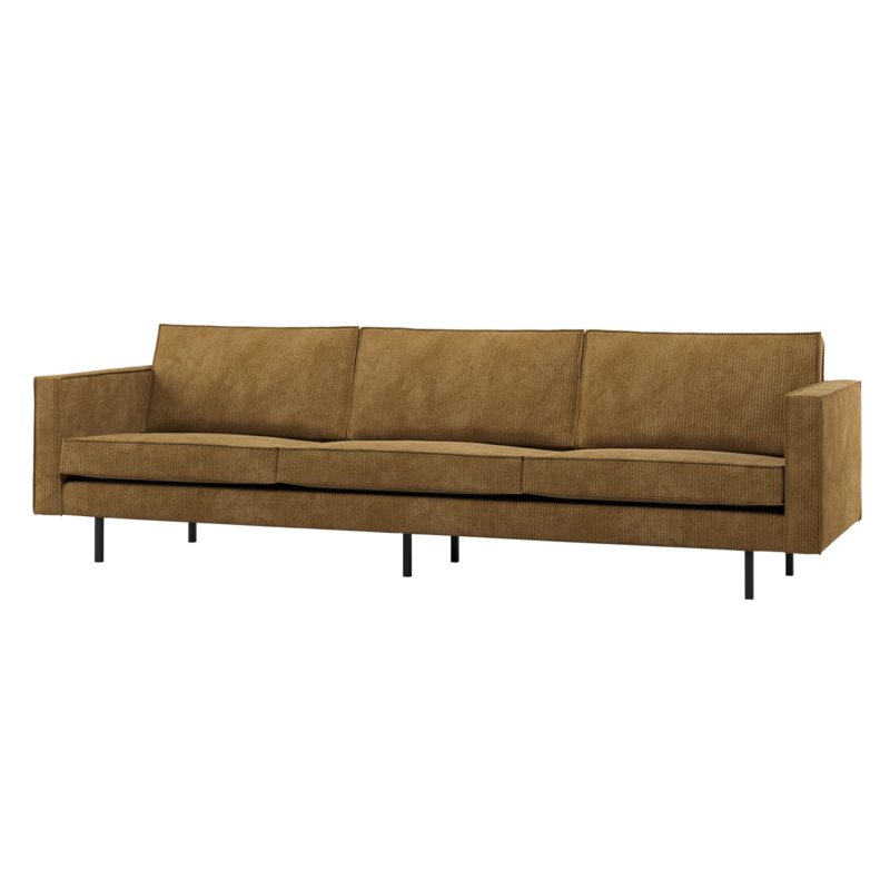 WOOOD-collectie Rodeo 3-Seater Sofa Ribbed Fabric Honey Yellow
