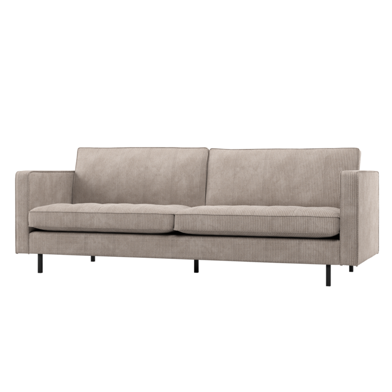 WOOOD-collectie Rodeo Classic 2,5-Zits Bank Ribstof Donkerzand