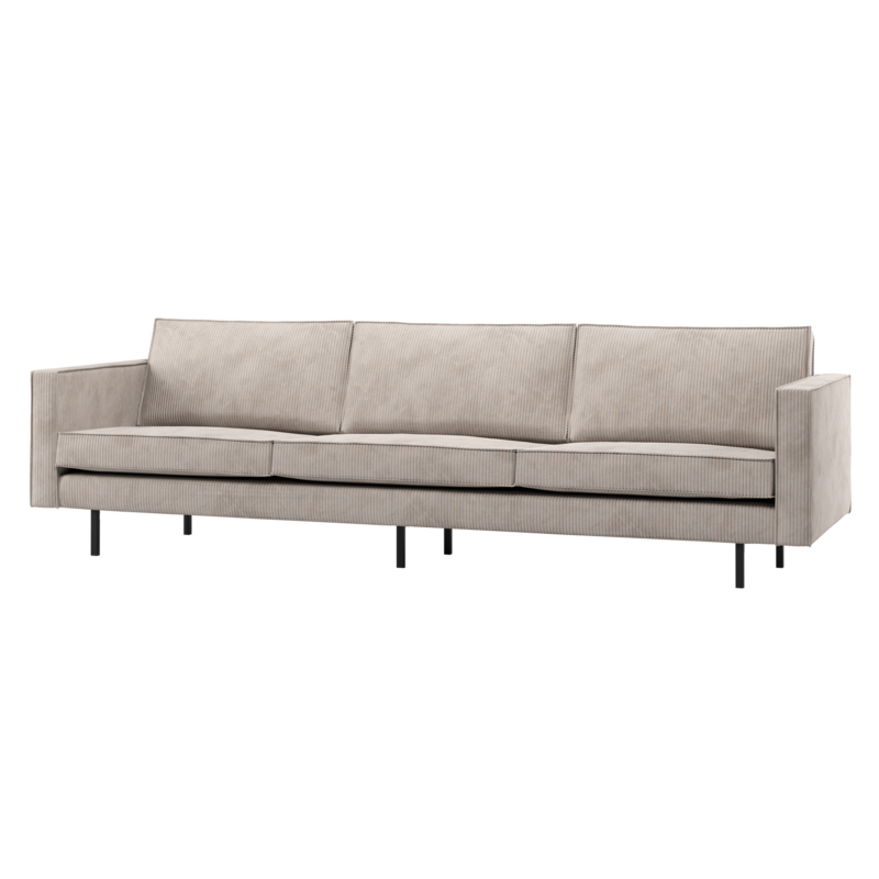 WOOOD-collectie Rodeo 3-Zits Bank Ribstof Ecru