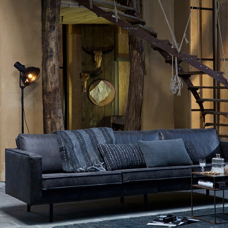 WOOOD-collectie Rodeo 3-Zits Bank Ecoleer Zwart