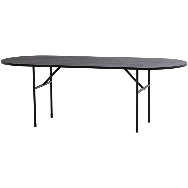 WOOOD-collectie Arthur Eettafel Ovaal Met H-Poot Eiken Zwart [Fsc]