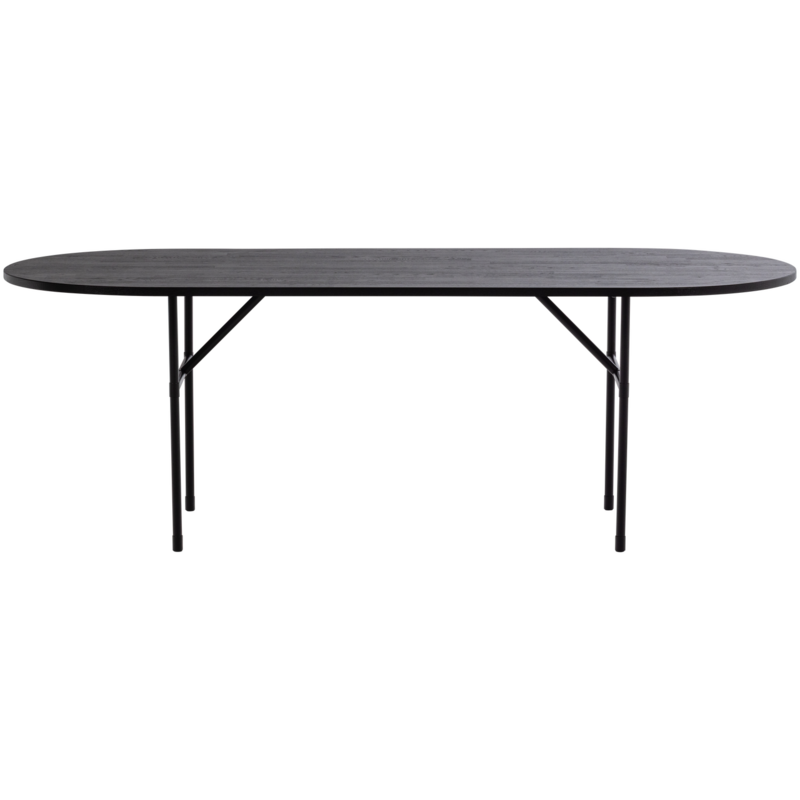 WOOOD-collectie Arthur Eettafel Ovaal Met H-Poot Eiken Zwart [Fsc]