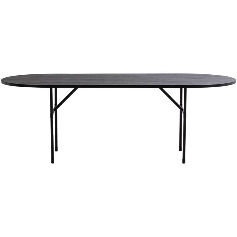 WOOOD-collectie Arthur Oval Dining Table with H-Leg Oak Black [FSC]