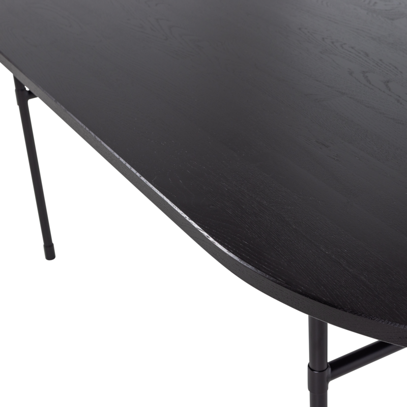 WOOOD-collectie Arthur Oval Dining Table with H-Leg Oak Black [FSC]