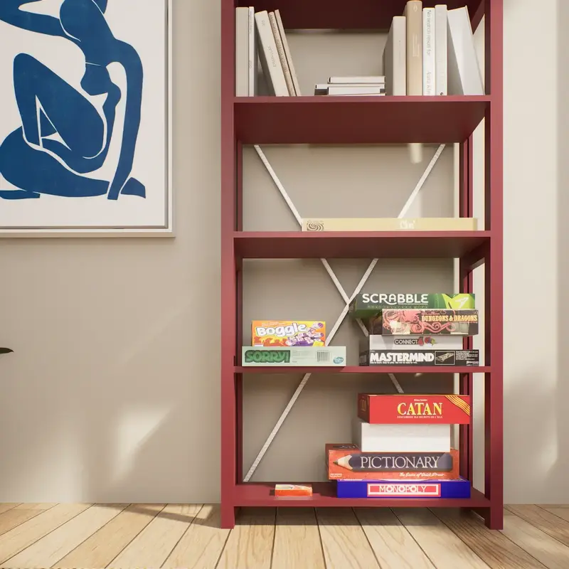 Lundia Original-collectie Bookcase bordeaux 208.7x84.2x30.5 cm