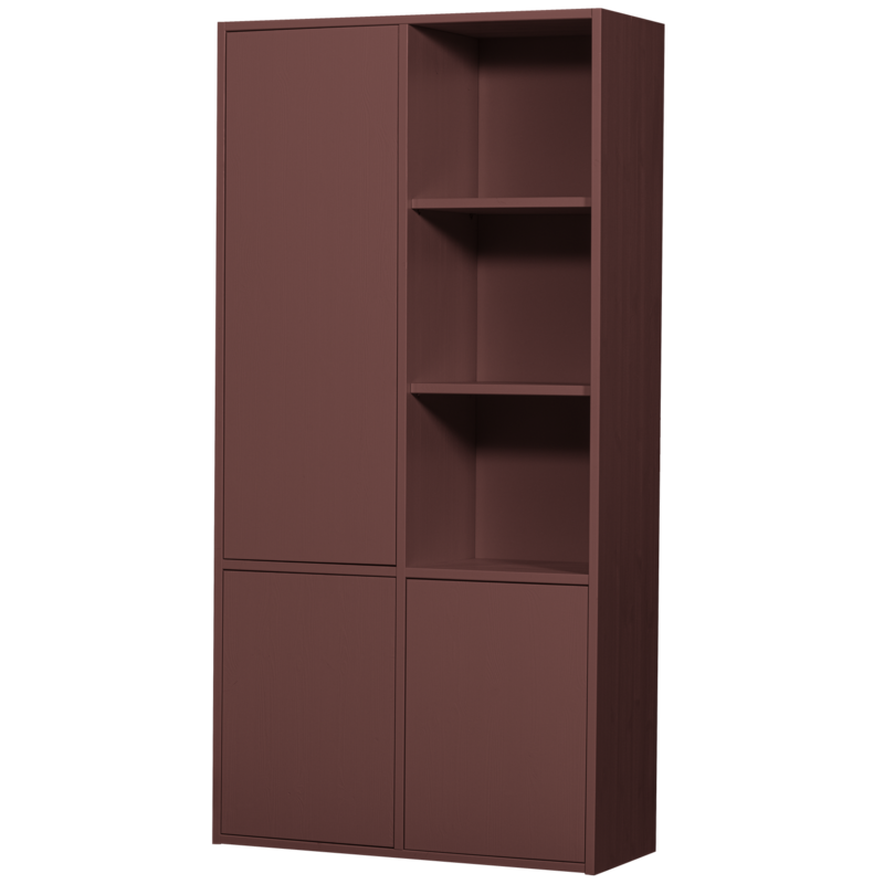 WOOOD-collectie Merel Opbergkast Grenen Bordeauxrood [Fsc]