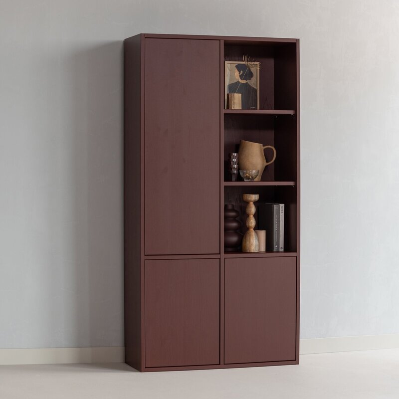WOOOD-collectie Merel Storage Cabinet Pine Bordeaux Red [Fsc]
