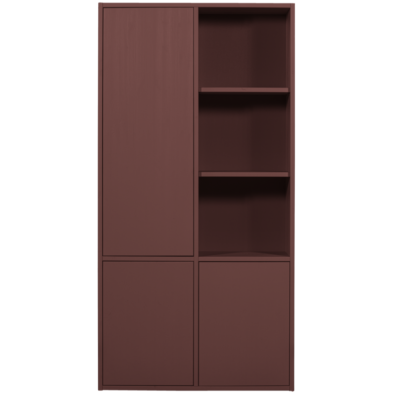 WOOOD-collectie Merel Storage Cabinet Pine Bordeaux Red [Fsc]