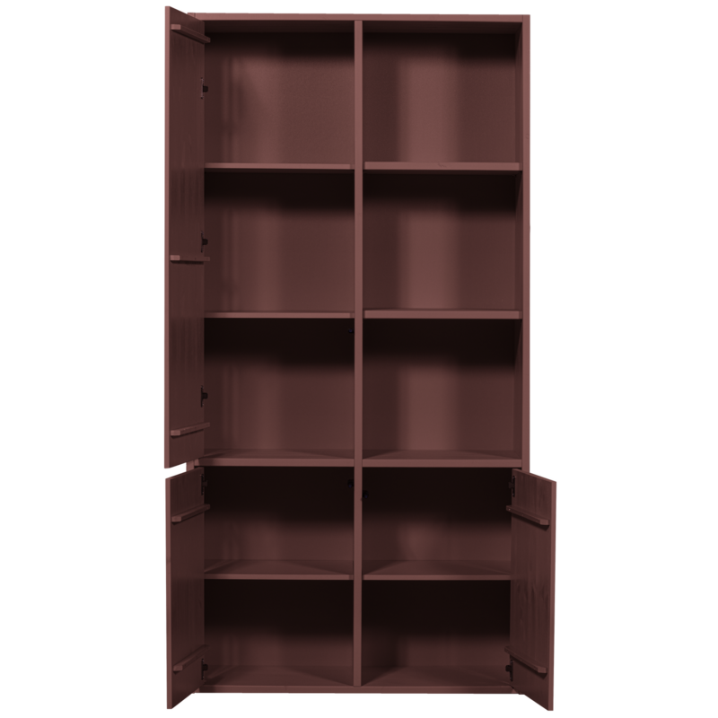WOOOD-collectie Merel Storage Cabinet Pine Bordeaux Red [Fsc]