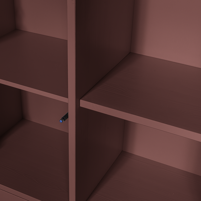 WOOOD-collectie Merel Storage Cabinet Pine Bordeaux Red [Fsc]