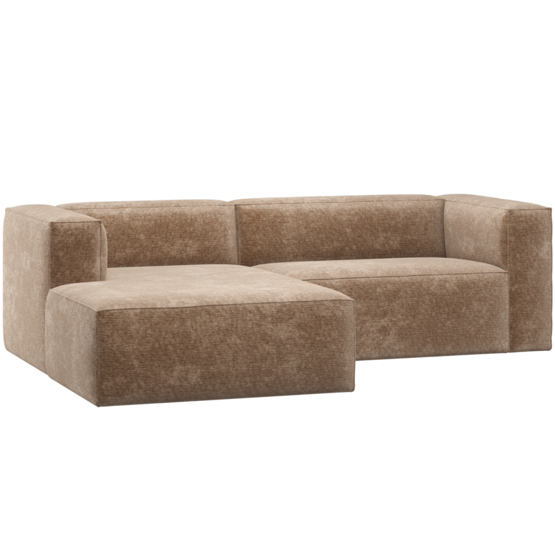 WOOOD-collectie Bean Chaise Longue Bank Links Chenille Velvet Taupe