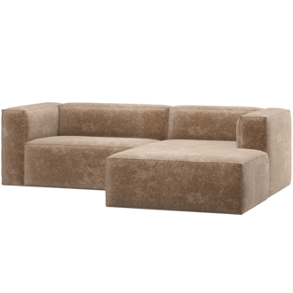 WOOOD Bean Chaise Longue Bank Rechts Chenille Velvet Taupe