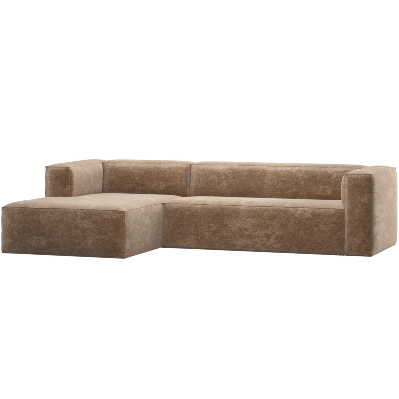 WOOOD-collectie Bean Hoekbank Links Chenille Velvet Taupe