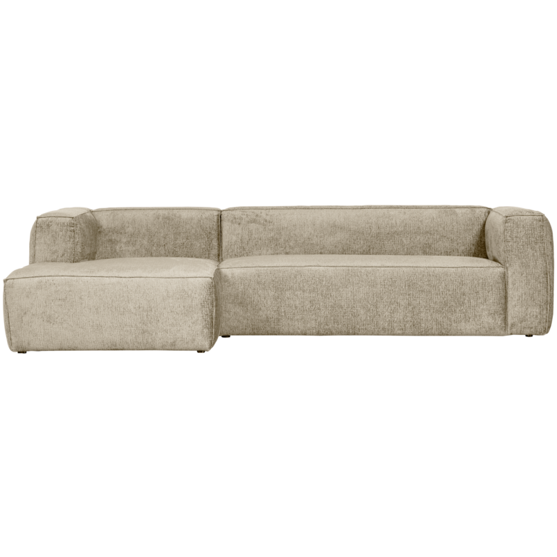 WOOOD-collectie Bean Hoekbank Links Structure Velvet Buttermilk