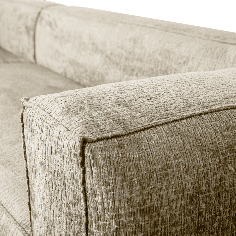 WOOOD-collectie Bean Hoekbank Links Structure Velvet Buttermilk