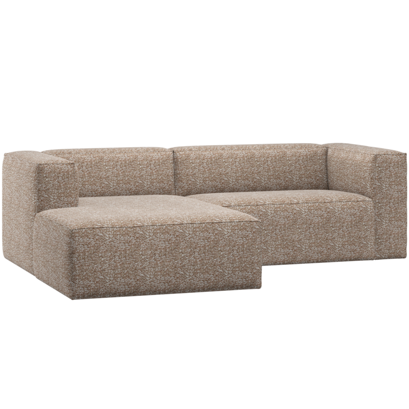 WOOOD-collectie Bean Chaise Longue Bank Links Lichtbruin Melange
