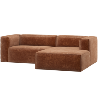 WOOOD Bean Chaise Longue Bank Rechts Chenille Velvet Terra