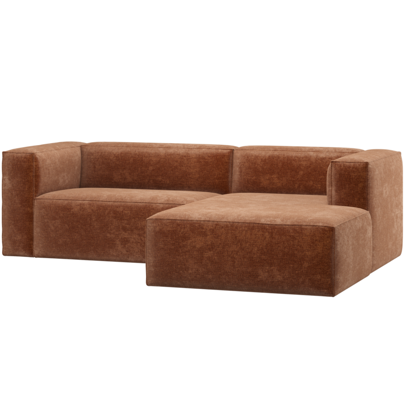 WOOOD-collectie Bean Chaise Longue Bank Rechts Chenille Velvet Terra