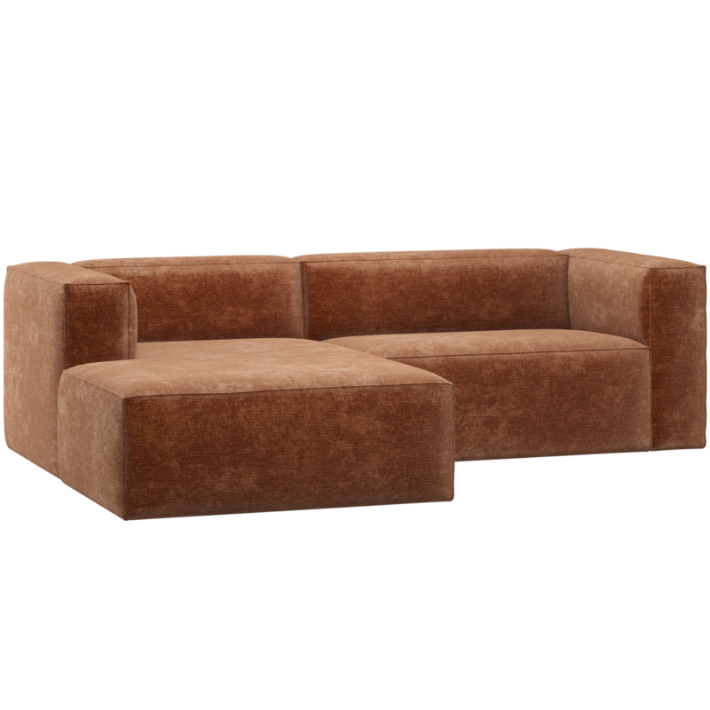 WOOOD-collectie Bean Chaise Longue Bank Links Chenille Velvet Terra
