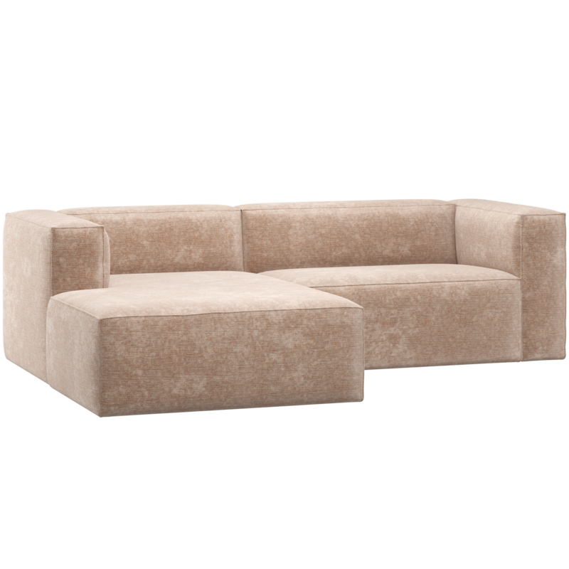 WOOOD-collectie Bean Chaise Longue Bank Links Chenille Velvet Naturel