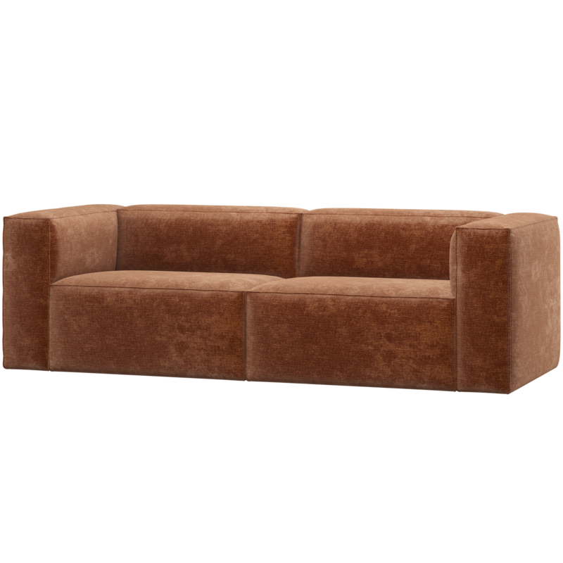 WOOOD-collectie Bean 3,5-Zits Bank Chenille Velvet Terra