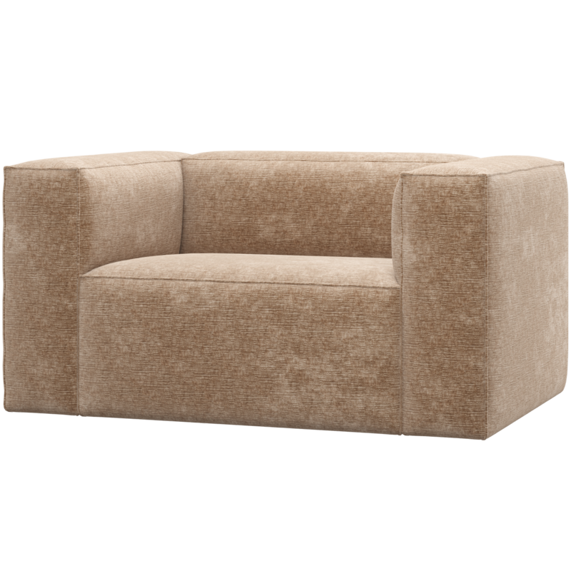 WOOOD-collectie Bean Fauteuil Chenille Velvet Perzikroze