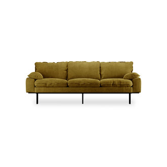 HKLIVING Retro sofa 3-seats royal velvet olive