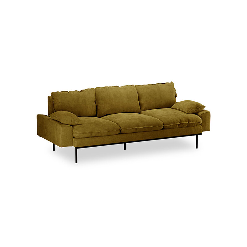 HKLIVING-collectie Retro sofa 3-seats royal velvet olive
