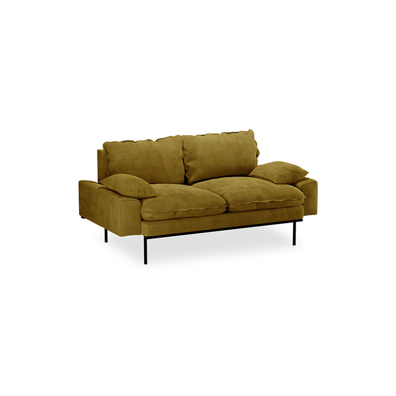 HKLIVING-collectie Retro sofa 2-seats royal velvet olive