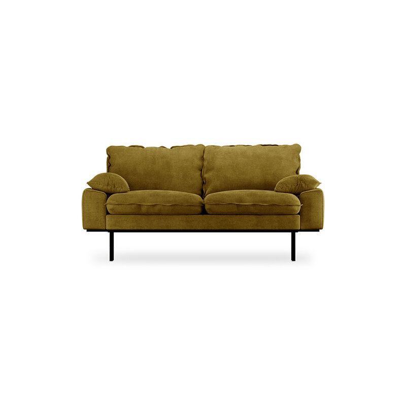 HKLIVING-collectie Retro sofa 2-seats royal velvet olive