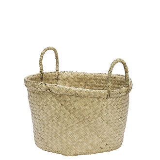 Madam Stoltz Seagrass basket w/ handles Natural