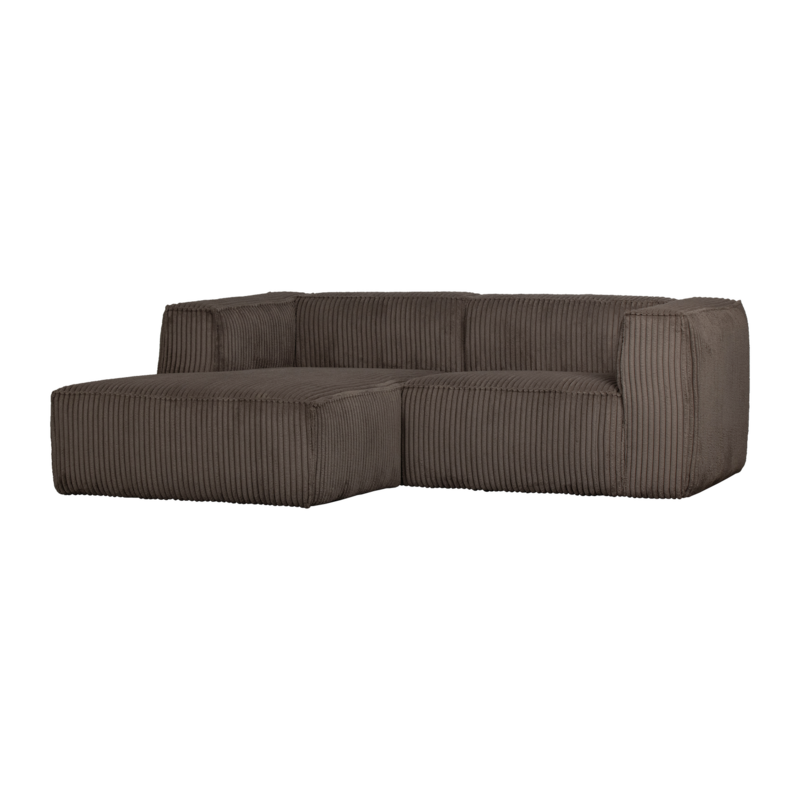 WOOOD-collectie BEAN CHAISE LONGUE BANK LINKS RIBSTOF MUD