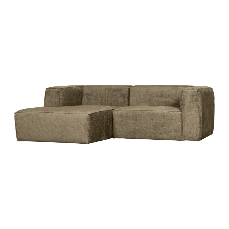 WOOOD-collectie BEAN CHAISE LONGUE BANK LINKS STRUCTURE VELVET SPICES