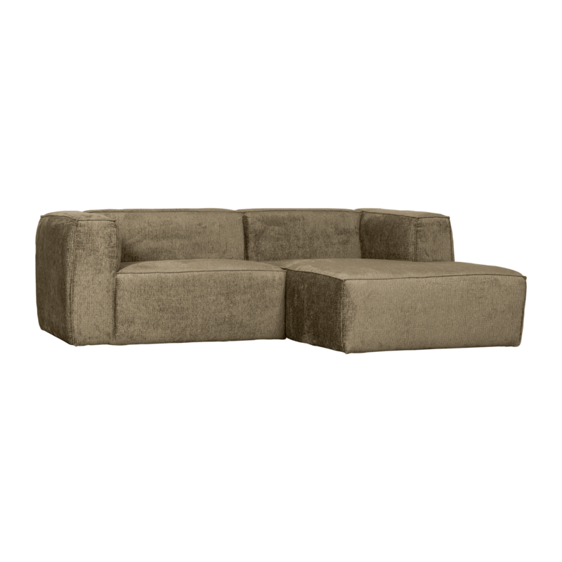 WOOOD-collectie BEAN CHAISE LONGUE BANK RECHTS STRUCTURE VELVET SPICES