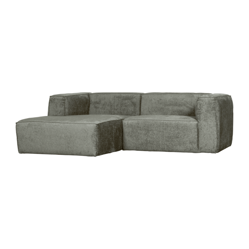 WOOOD-collectie BEAN CHAISE LONGUE BANK LINKS STRUCTURE VELVET WATERPLANT