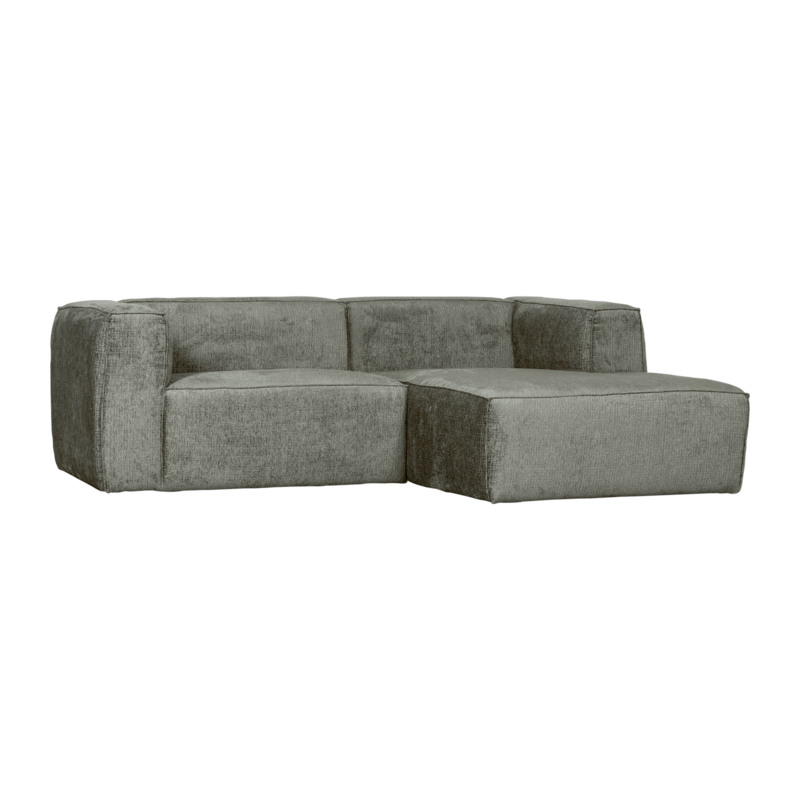 WOOOD-collectie BEAN CHAISE LONGUE BANK RECHTS STRUCTURE VELVET WATERPLANT