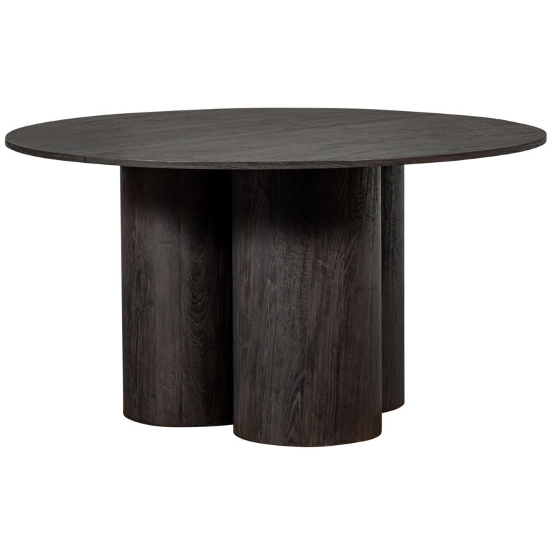 WOOOD-collectie Oona eettafel ronde poot met 3-poot MDF donkerbruin dia 140 cm