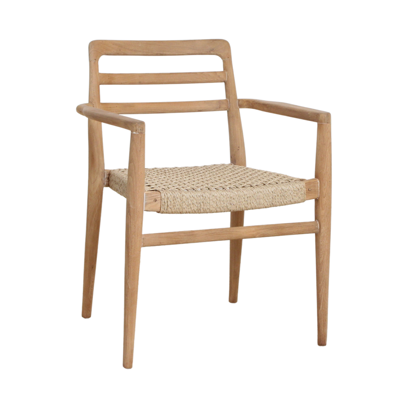 Raw Materials-collectie Verano teak tuinstoel met armleuning - Naturel (set of 2)