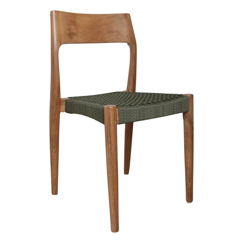 Raw Materials-collectie Freya donker teakhouten tuinstoel - Groen (set of 2)