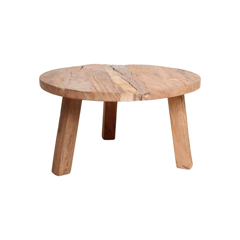 Raw Materials-collectie Farmwood ronde salontafel - FSC-gerecycled hout - Ø70x38 cm