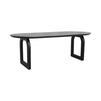 Raw Materials Bullnose dining table - black - 200 cm - open base